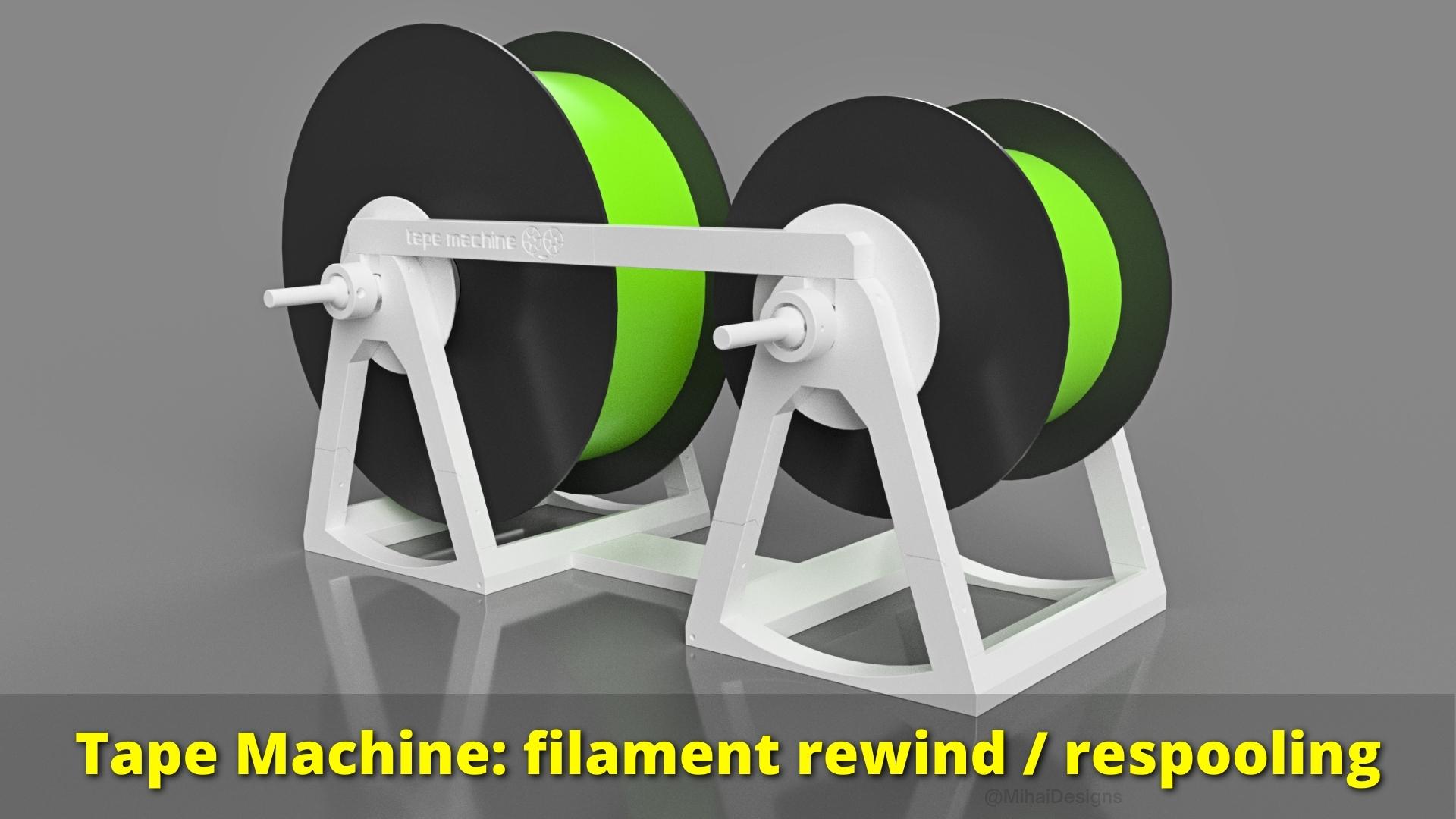 tape machine filament rewind respooling